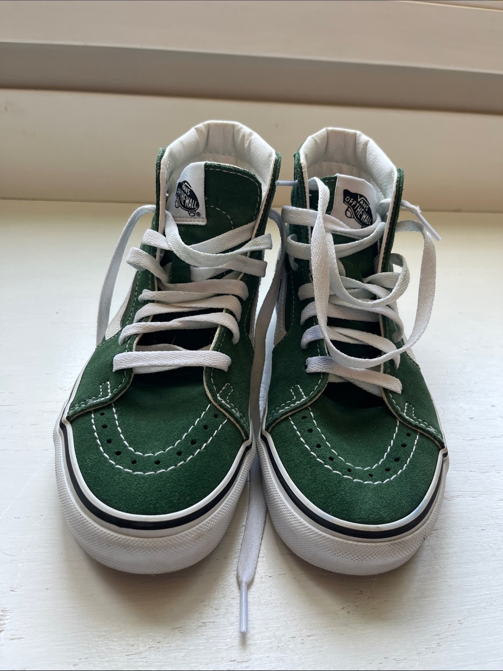 Vans High-Top Sneakers in Forest Green and White